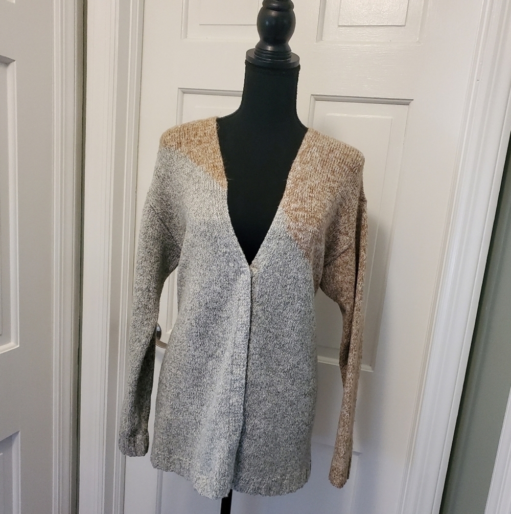 Cabi Beige & Gray Tilt Cardigan Size Small, Casual, Relaxed Fit